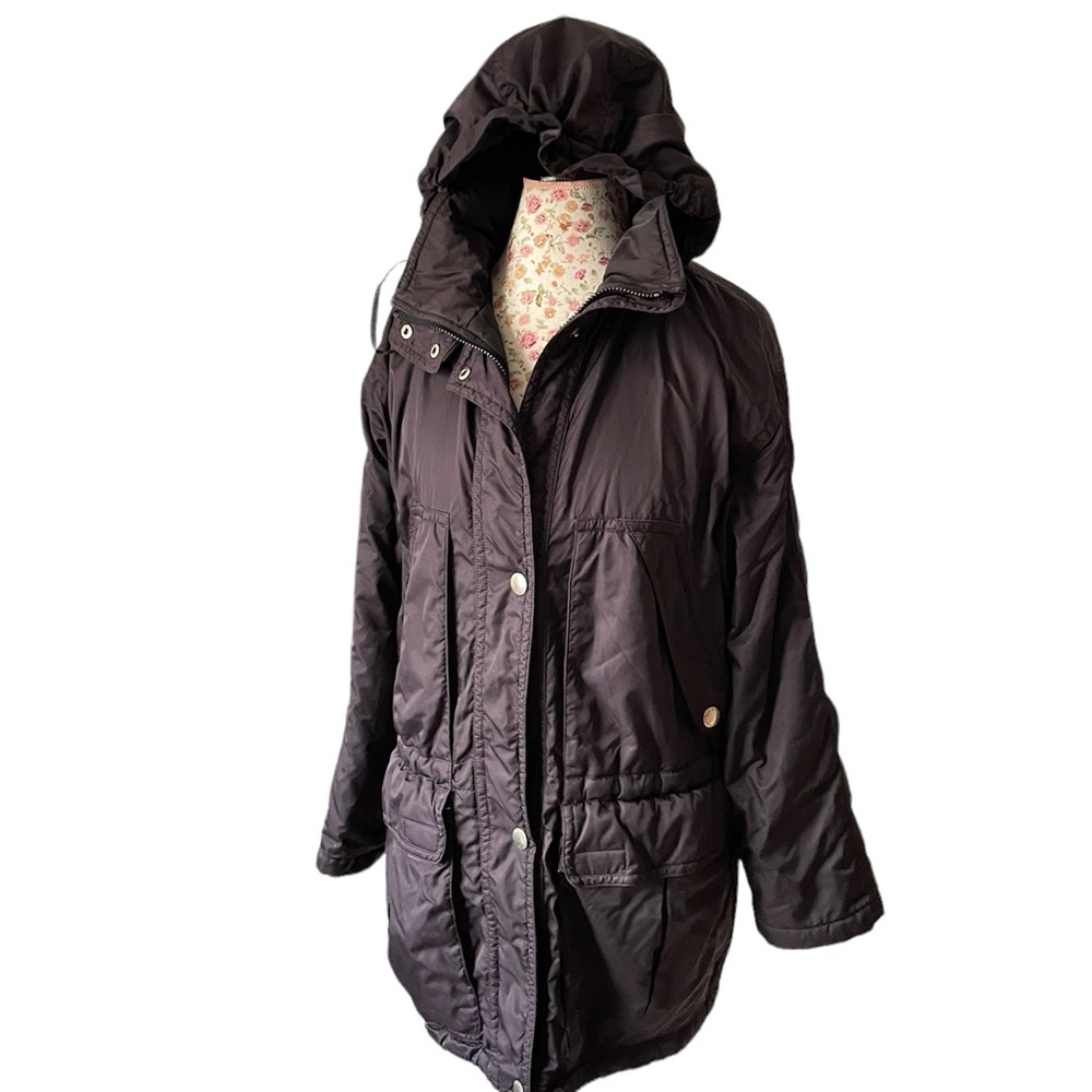 Women's Eddie Bauer M Iris Purple full Zip Up Winter Parka Coat/ Hoodie